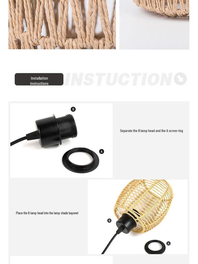 Handmade Woven Pendant Lampshades for Restaurants and Homestays