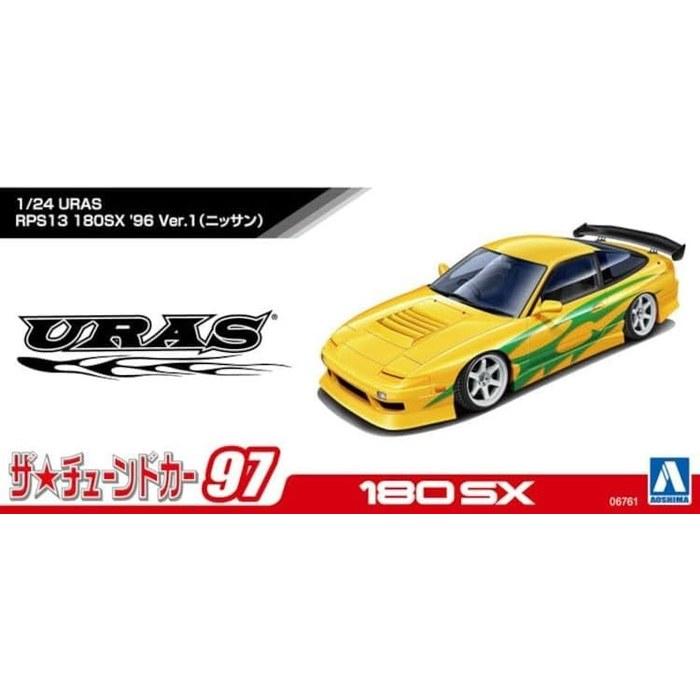 Aoshima 1/24 Tuned Car Series No.97 Nissan URAS RPS13 180SX '96 Ver.1 Plastic Model (Medium color)