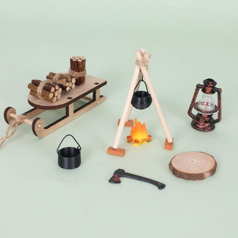 Мини-сани с поленницей в масштабе 1/12 Для DIY-кемпинга Детальное изделие для миниатюрных ландшафтов