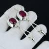 Kashmir Ruby Gemstone Earring, Ruby Silver Earring, Oval Gemstone Earring, 925 Sterling Silver Earring, Gemstone Earring, Meditation Earring