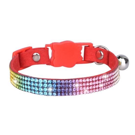 Ожерелье для домашних животных, инкрустированное стразами, регулируемый отрывной ошейник для домашних животных, кошек, собак с колокольчиком