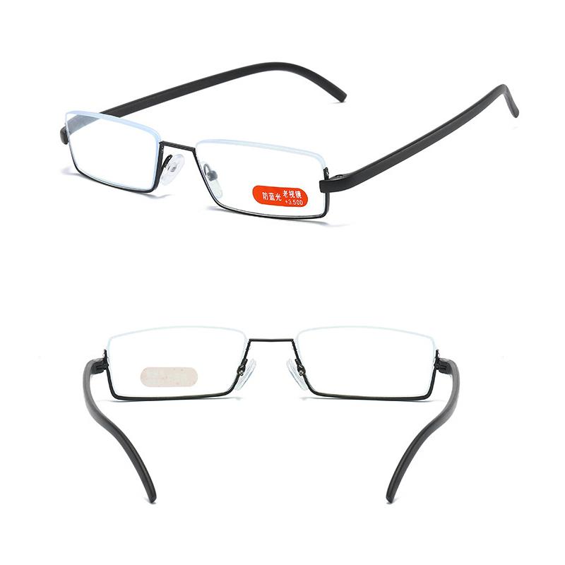 Очки для коррекции зрения Очки металлические унисекс очки для чтения полуоправа женские TR90 анти-синий свет с футляром мужские +1 +1.5 +2.0 +2.5 +3.0 +3.5 +4.0