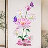 Chinese Style Lotus Butterfly Wall Sticker Removable Self Adhesive Decal for Living Room Bedroom Entrance