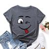 Cotton T-Shirt Short Sleeve Round Neck Women 2d Print Tops