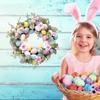 Пасхальные венки для входной двери, пасхальный венок в виде яйца, 40 см искусственный пасхальный венок, входная дверь, красочный пасхальный венок в виде яйца с листьями