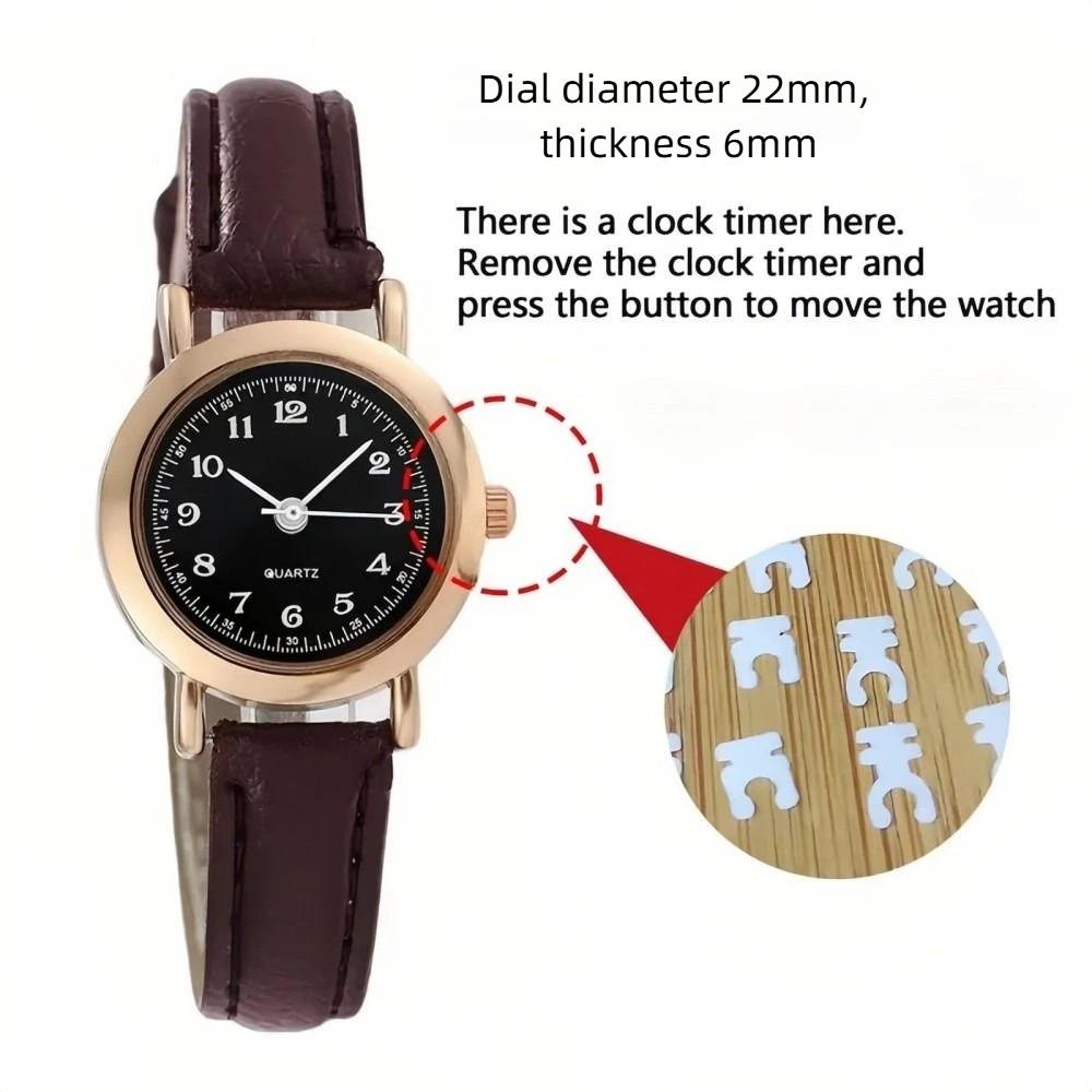 Fashion Soft Leather Strap Student Wristwatch Elegant Round Dial Wrist Watch Adjustable Quartz Clock For Men and Women