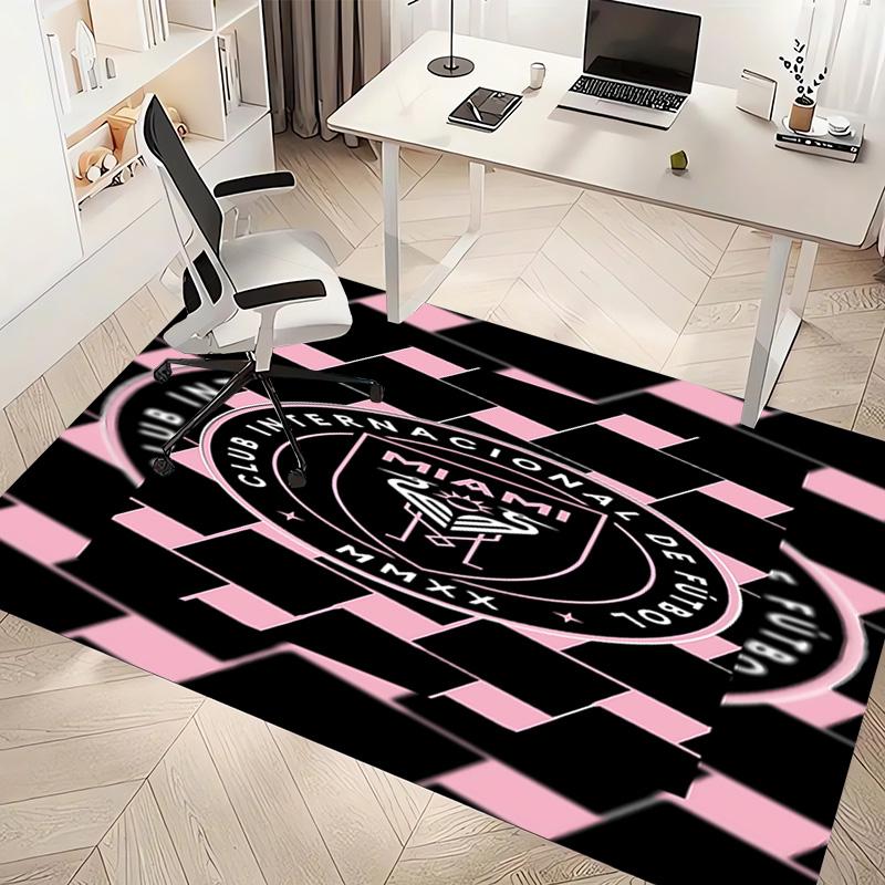 1pc Inter Miami CF Print Area Rug - Soft, Washable Non-Slip Indoor Mat, Living Room, Home Office Decorative Rug,Office Decorative