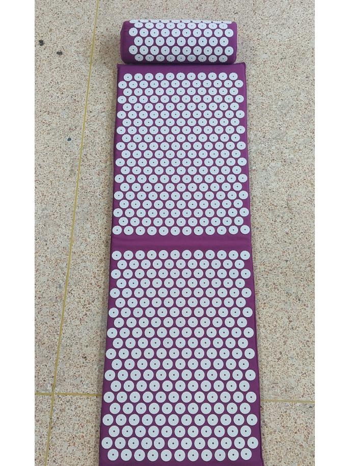 Коврик для йоги, массажа и акупрессуры с подушкой для головы для расслабления спины и ног