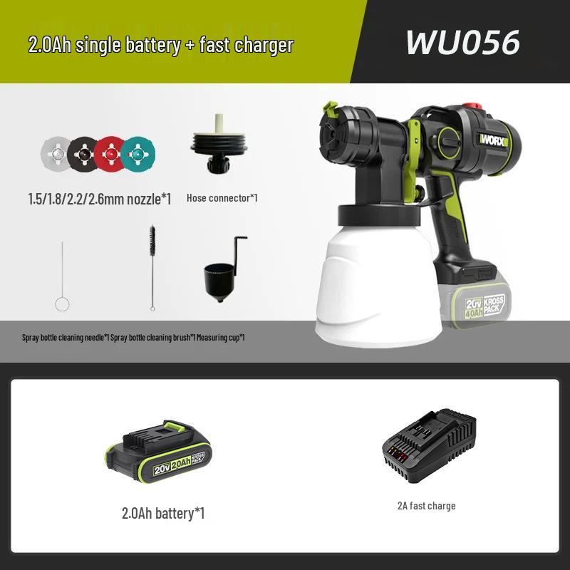 Электрический краскораспылитель Worx WU056 с литий-ионным аккумулятором для латексных красок