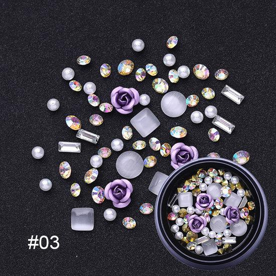 Блестящие стразы для дизайна ногтей, блестки, патчи, смешанные украшения для маникюра