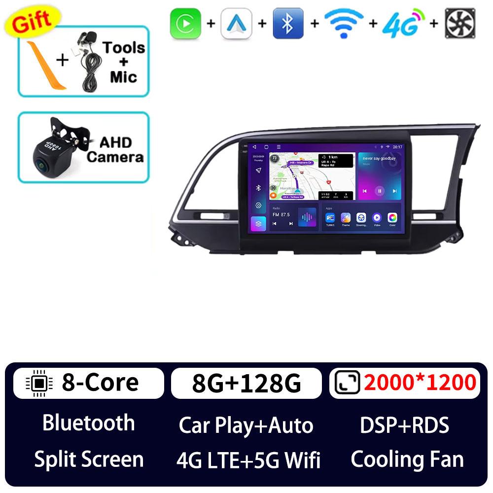 Lecteur CarRadio Android 15 pour Hyundai Elantra 6 2016 2017 2018 - 2020 conduite à droite Autoradio multimédia stéréo Carplay Auto