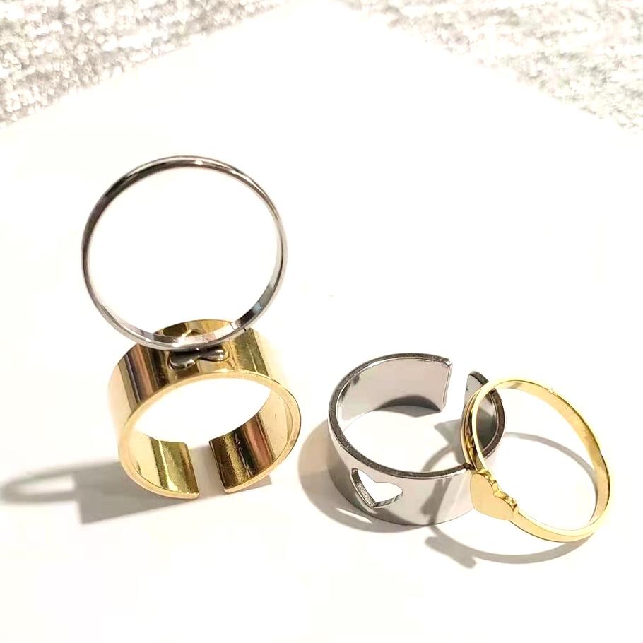 Кольца с любовью, сердцем, бабочкой, звездой, динозавром, самолетом, из нержавеющей стали, золотые, изящные, модные, женские, кольца для пар, дружбы