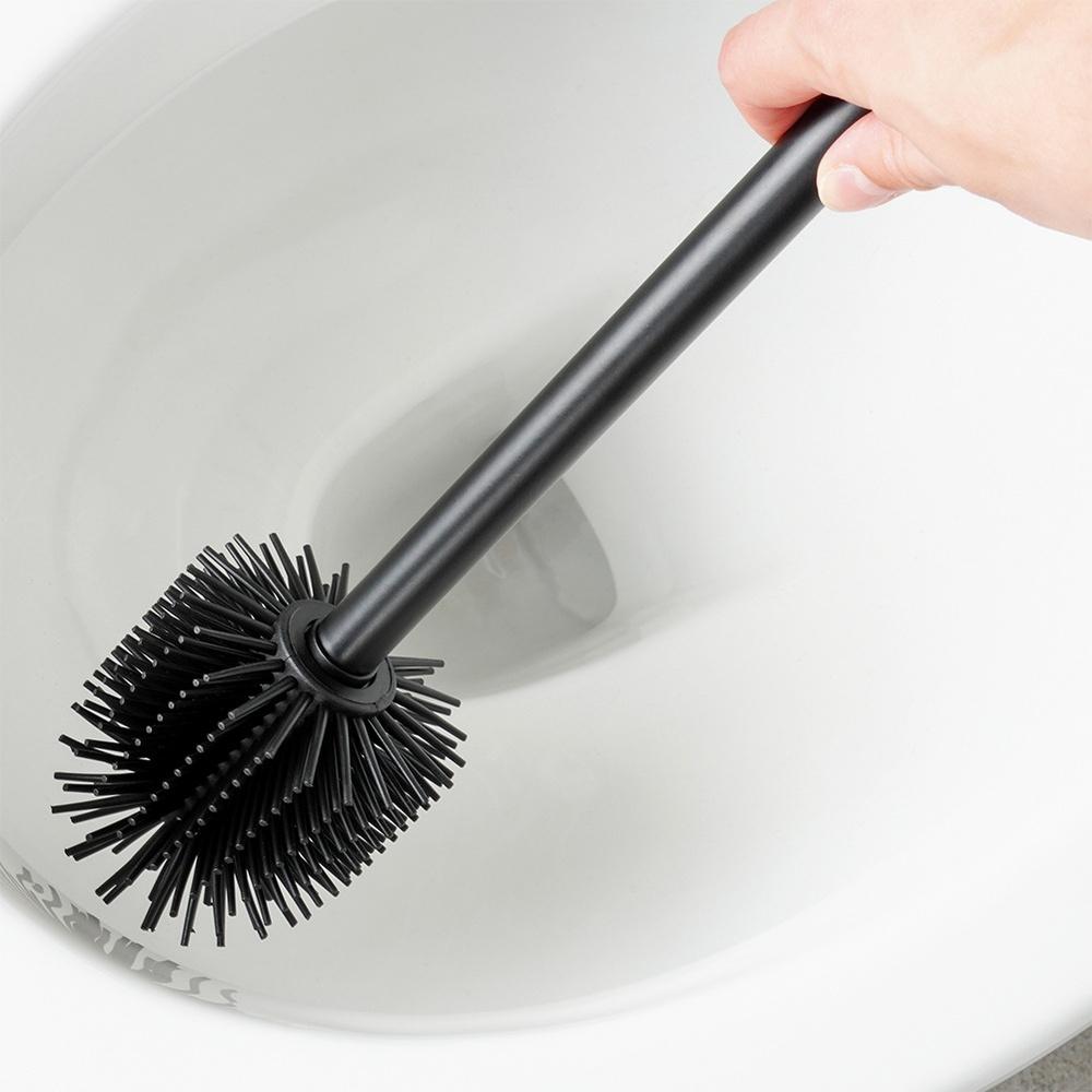Silicone Toilet Brush for Bathroom, Wall-Mounted, Suction Cup