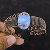 Blue Lace Agate Cuff Bracelet Copper Wire Wrapped Bangle Handmade Wire Jewelry Adjustable Cuff Bracelet Gift For Him Gemstone Copper Jewelry