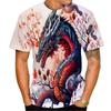 Dragon Floral 3D Print T-Shirts Men Fashion O-Neck Short Sleeve T Shirt Oversized Harajuku Y2k Tops Tees Men Clothing