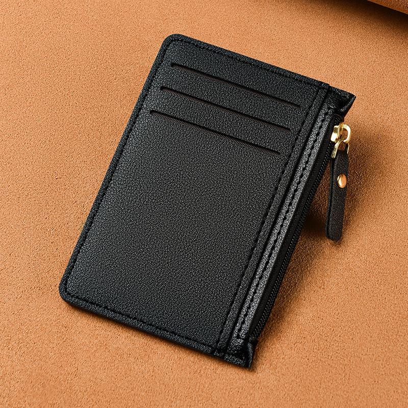 Ультратонкий кошелек для карт, Женский маленький и простой многокарточный кошелек на молнии для мелочи, Вместительный держатель для ID-карты, Картхолдер.