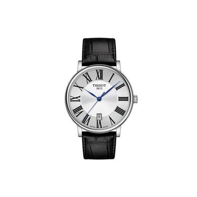 Kason Zen I Collection Мужские кварцевые часы Часы 40 мм Серебристый циферблат Кожаный ремешок T122.410.16.033.00