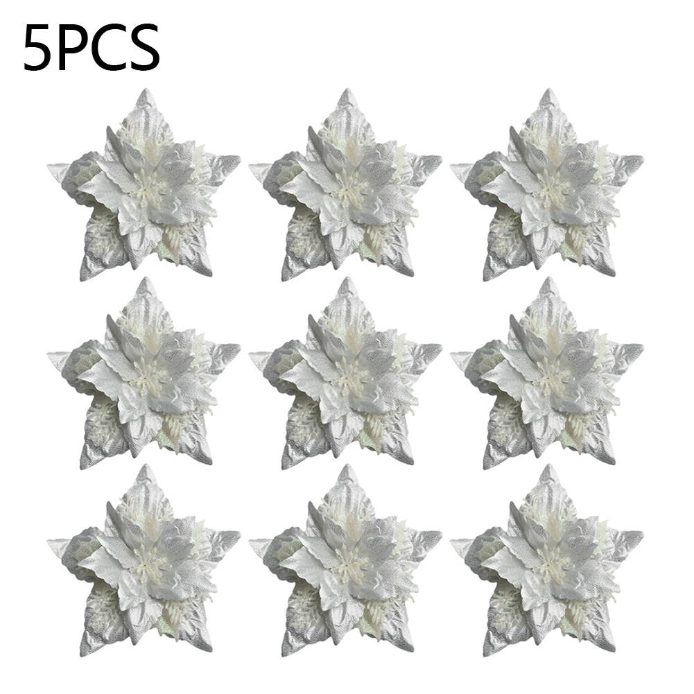 Рождественские цветы Вечеринка Дерево Рождество Блеск Подвесная Пуансеттия Рождество