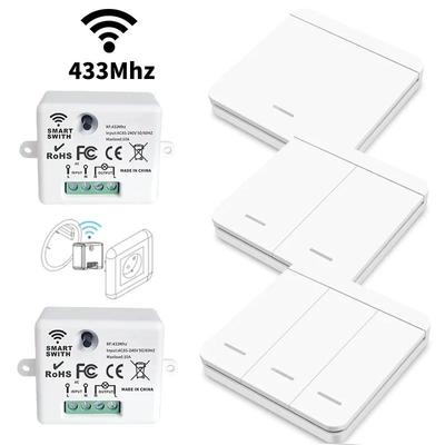 Беспроводной умный выключатель света 433 МГц RF 86 настенный выключатель 1/2/3 клавиши Interruptor умный выключатель освещения мини релейный приемник для дома светодиодная лампа вентилятор