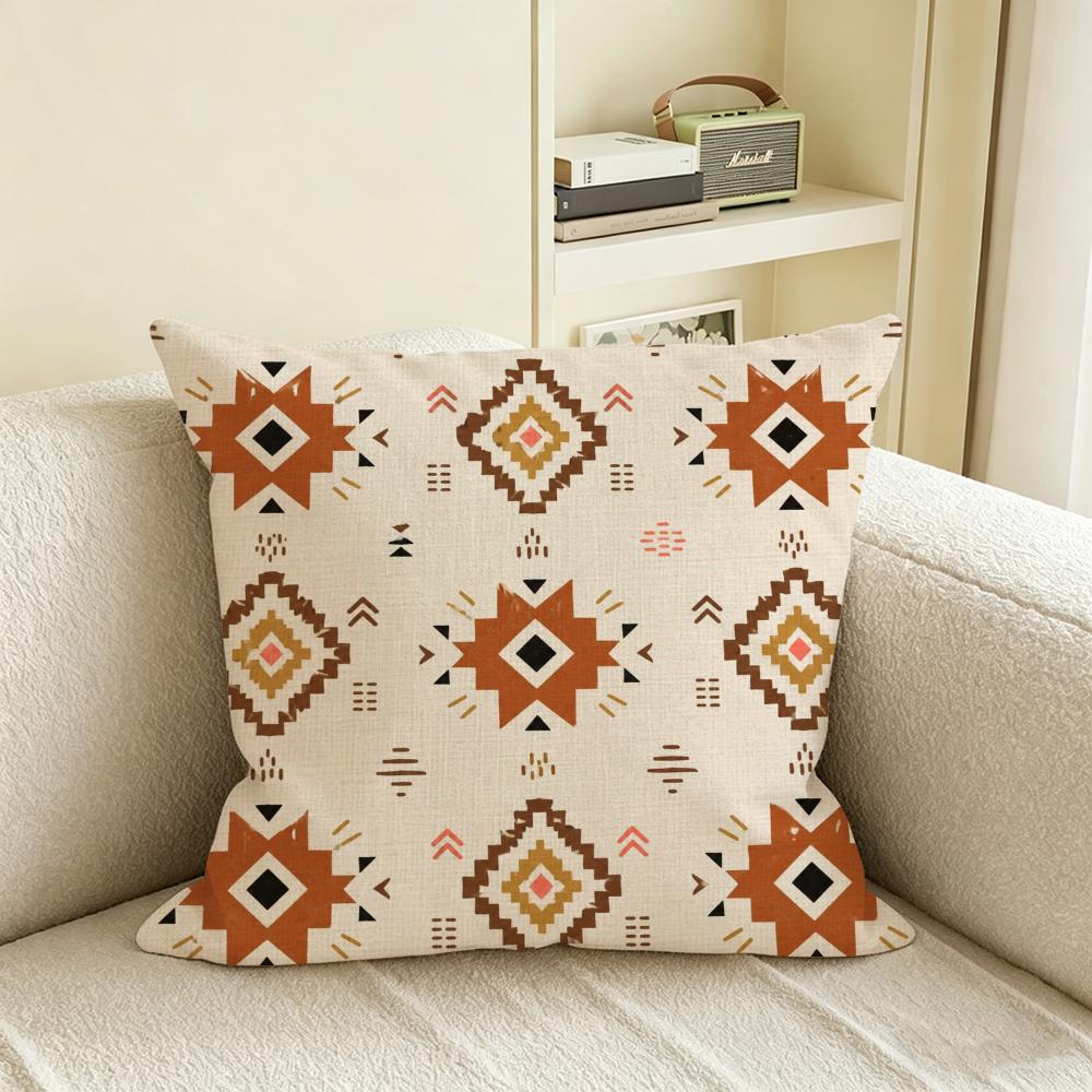 Style Afrohemian Cushion Cover Natural Linen Pillowcase Set AllinOne Decor for Sofa Bedroom Chair