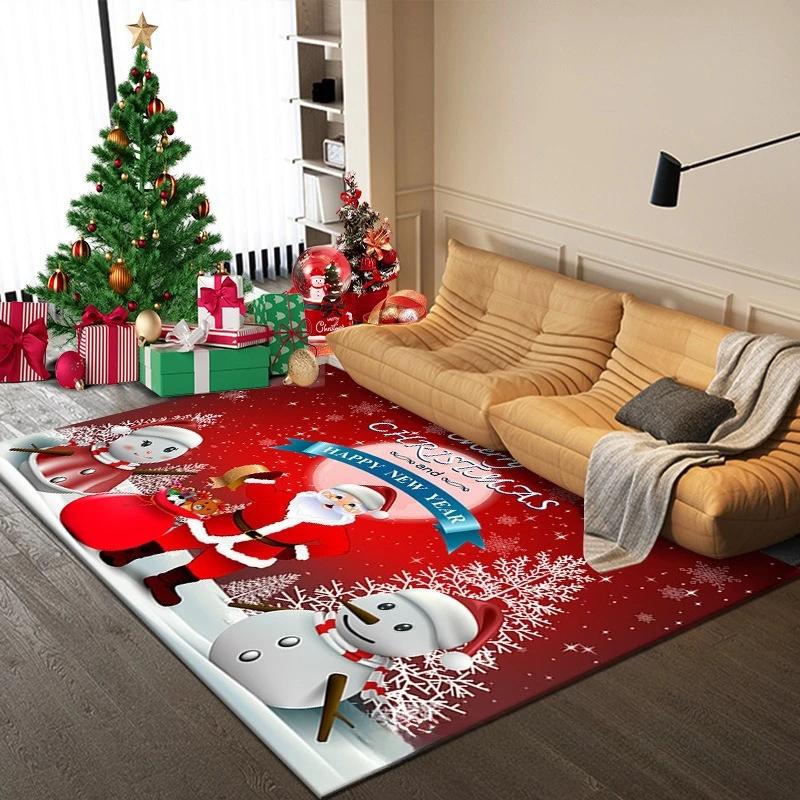 Christmas Children Room Carpet Living Room Decoration Sofa Area Rugs Creative Kid Bedroom Cloakroom Non-slip Floor Mats Washable