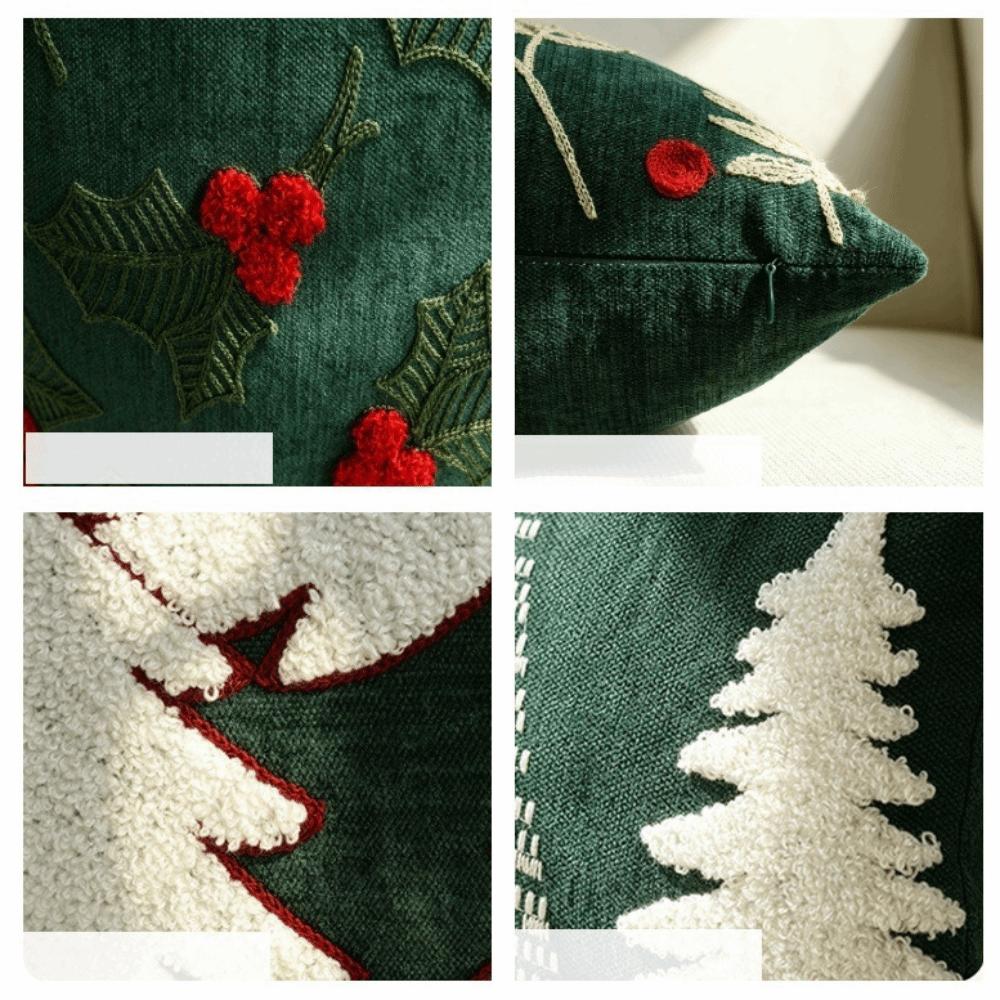 Xmas Tree Embroidered Pillowcase Christmas Tufted Pillow Covers New Throw Pillow Covers Sofa Decor