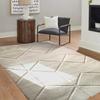 Tapis salon à relief cubes extra-doux blanc 160x230