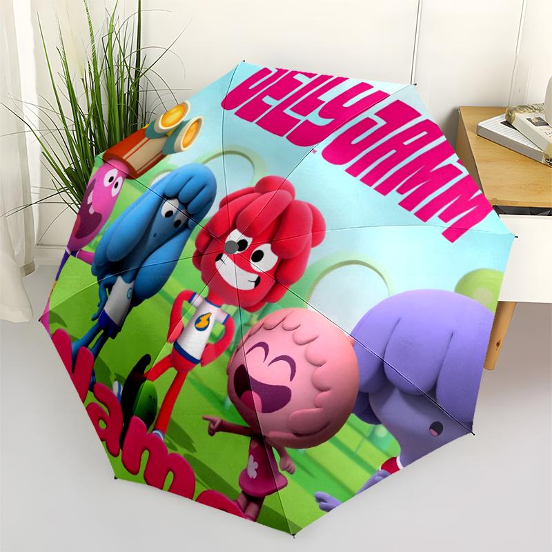 Custom Name Jelly Jamm Theme Automatic Umbrella, Lightweight & Portable, 8 Rib, Perfect for Outdoor Travel, Birthdays, Christmas, Gifts.