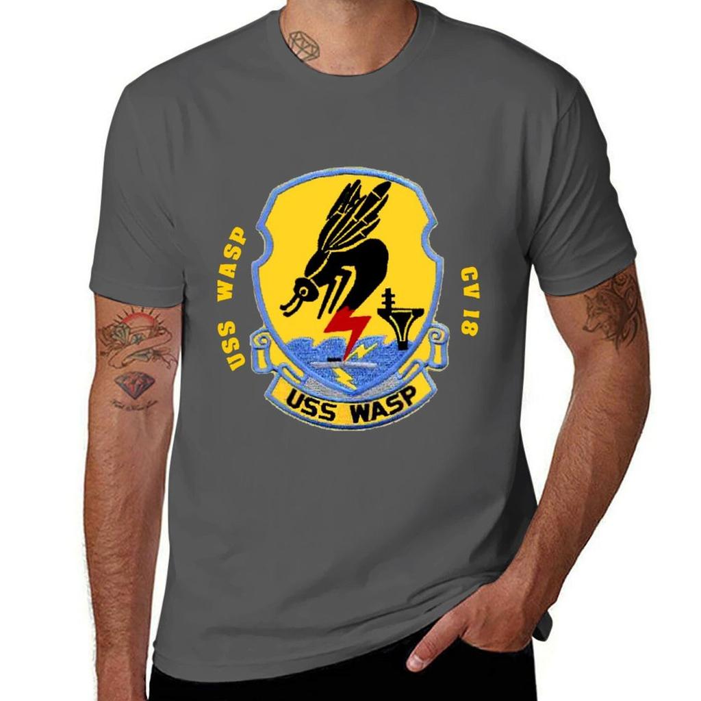 Uss Wasp (Cvcvacvs18) For Dark Colors Tshirt Work Wear Simple Tee Shirt