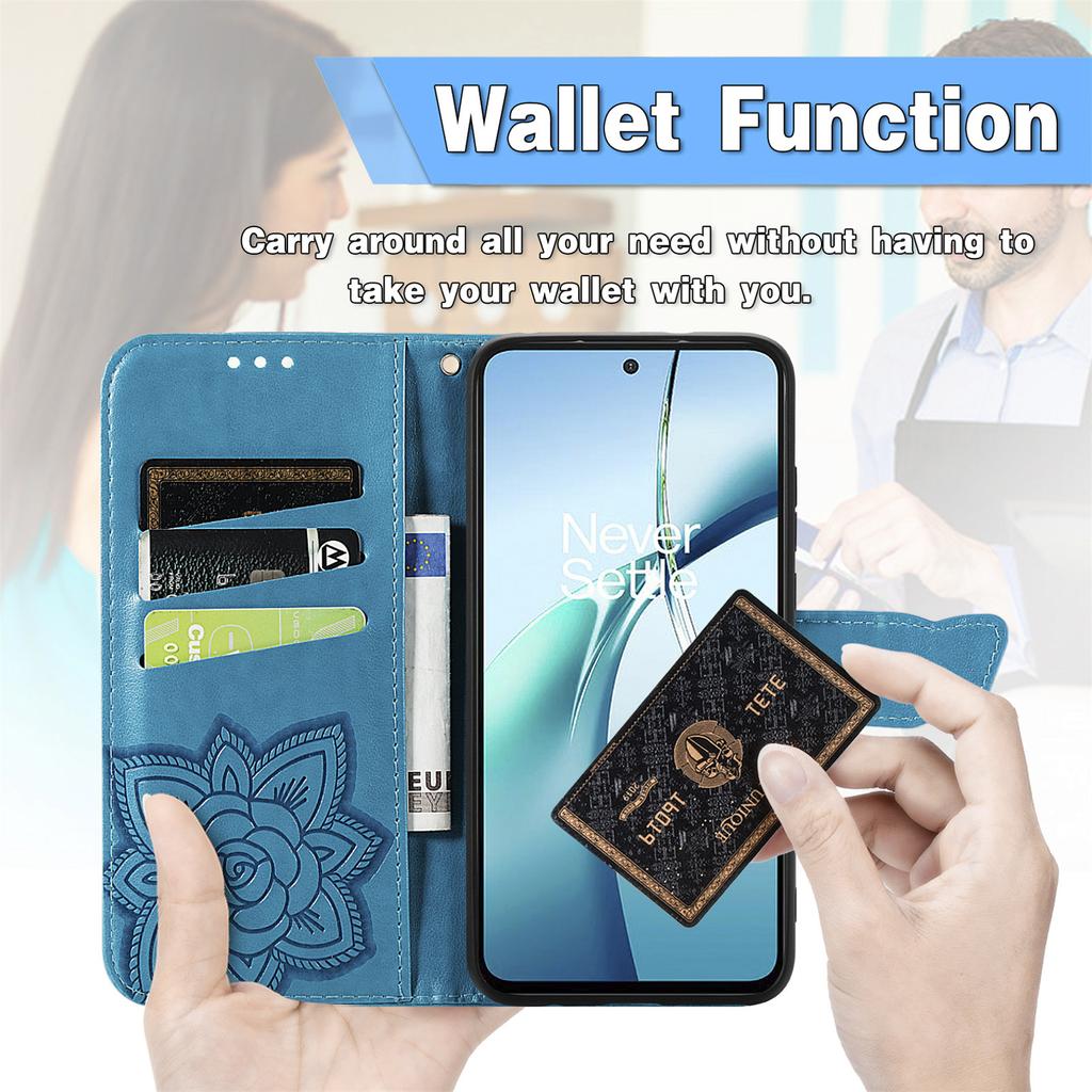 Для Oppo Reno13 5G (Глобальный) Чехол с ремешком с узором бабочки, кошелек из искусственной кожи, чехол для телефона