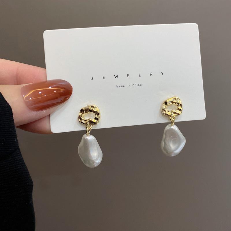 Irregular Shaped Pearl Earrings For Women