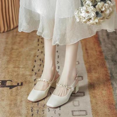 Женские босоножки на высоком каблуке, летние, новые, модные, простые, женские, с острым носком, с неглубоким вырезом, для вечеринки, сандалии на толстом каблуке