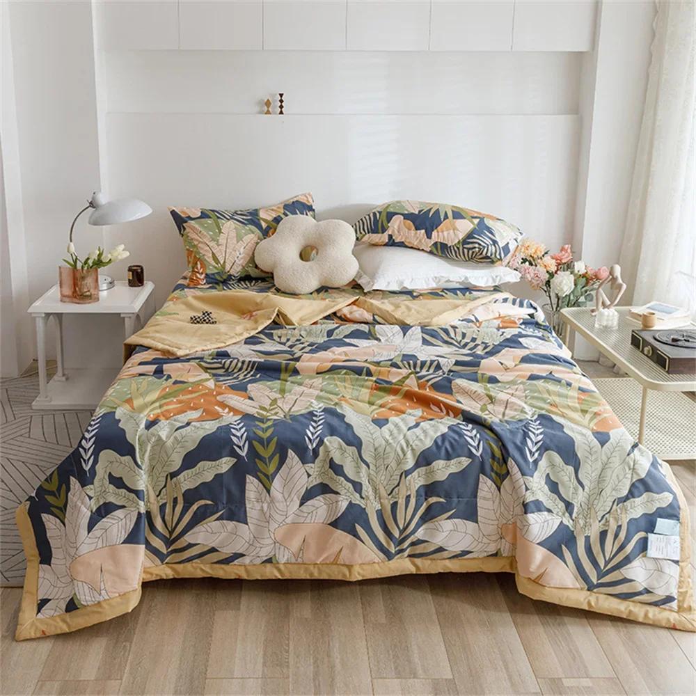 Svetanya Cartoon Pastoral Summer Air Conditioning Quilt Stitching Throws Blanket Cotton Twin Queen Size (no Pillowcase)