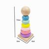 Children's Intelligence Rainbow Tower Stacked Music Layer Stacked Circle Sleeve Post Macaron Wooden Toy