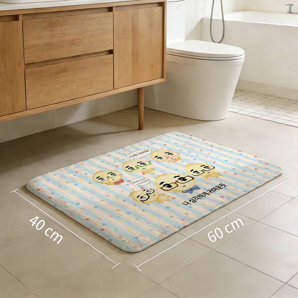 Cute A-Angyengmandu Floor Mat Rectangle Anti-slip Home Soft Badmat Front Door Indoor Outdoor Mat Welcome Doormat
