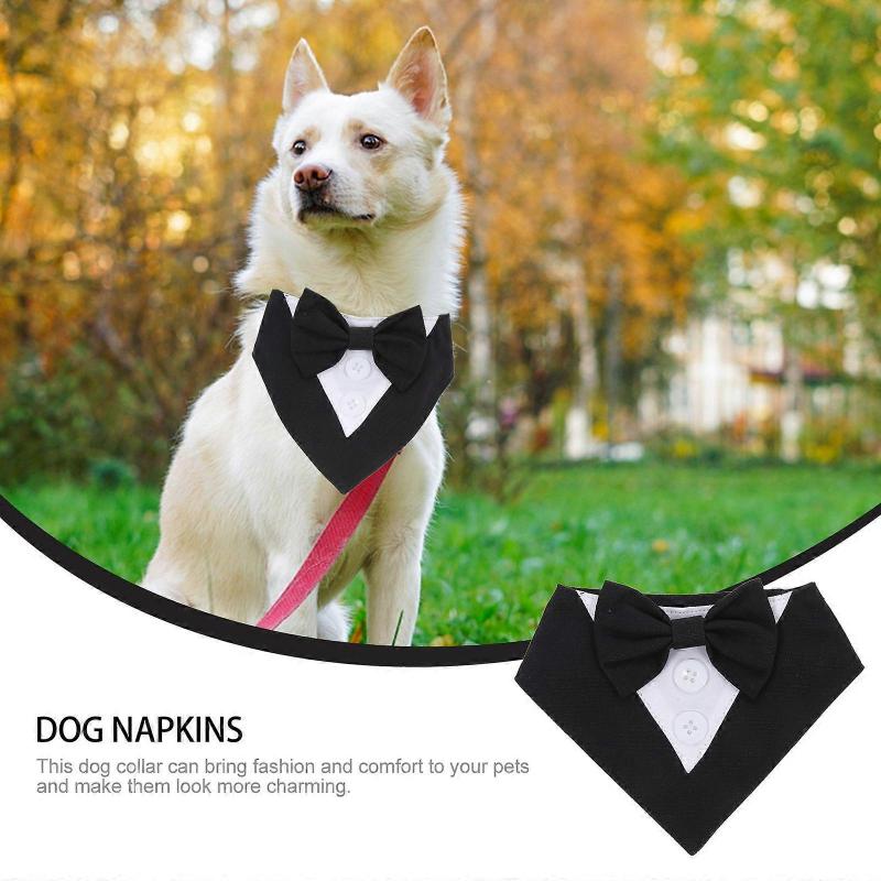 Dog Suit Collar with Bowknot for Pet Use 5Pcs Puppy Party Scarf and Bandana