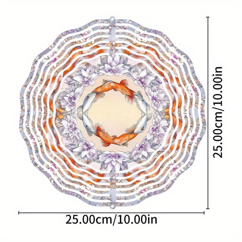 360 Degree Rotating 10 Inch Hanging Wind Spinner Elegant Metal Garden Decor for Patio Balcony Outdoor Year Round Art Gift for Family Friends