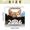 1pc 2026 Abstract Magical Cat Calendar-Elegant Minimalist Design with Golden Accents, Date & Holiday Markers, Perfect for Office