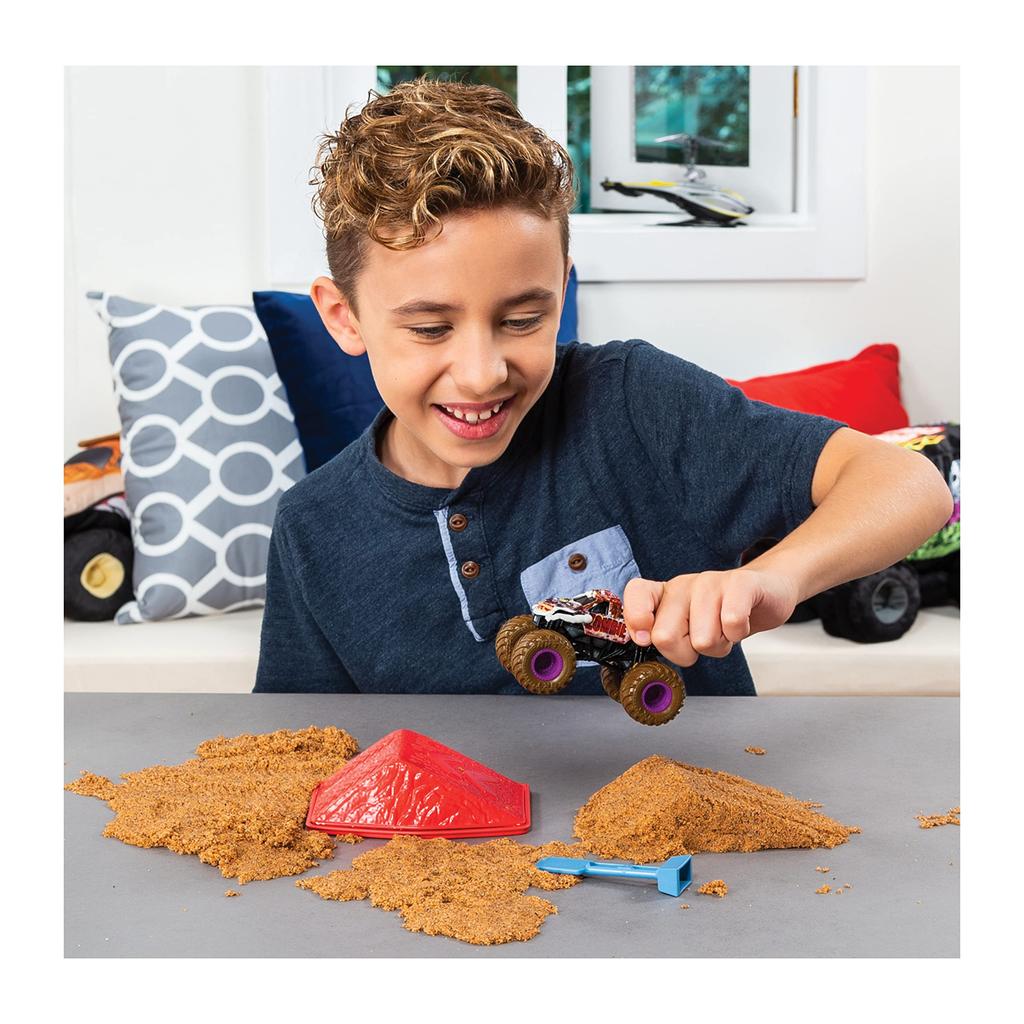 Monster Jam Zombie Monster Dirt Starter Set: 8 Oz Monster Dirt and Official 1:64 Scale Die-Cast Trucks