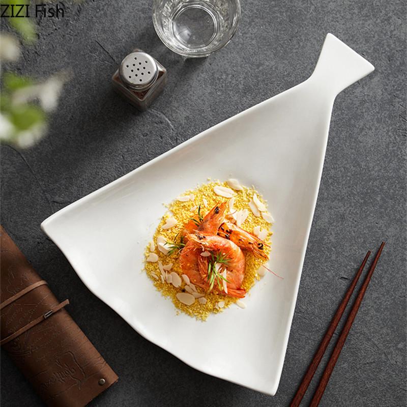 Главная Креативная веерообразная обеденная тарелка Белая салатная тарелка для стейка Светлая роскошная ресторанная тарелка для основного блюда Десертная тарелка для еды Декор