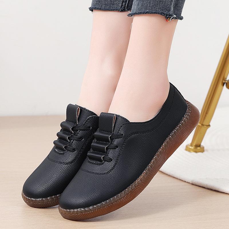 Зимние женские мокасины на меху, кожаная обувь для вождения, удобные туфли на плоской подошве, повседневные лоферы для медсестер, прогулочная минималистичная обувь для беременных для девочек