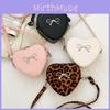 Trendy Children's Heart Shaped Pu Crossbody Bag With Adorable Bowknot Design For Girls