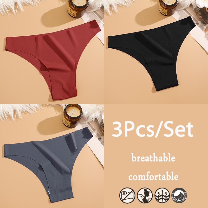 FINETOO 3 шт./компл. бесшовное нижнее белье из ледяного шелка с низкой талией бразильские трусы дышащее высокоэластичное нижнее белье трусики