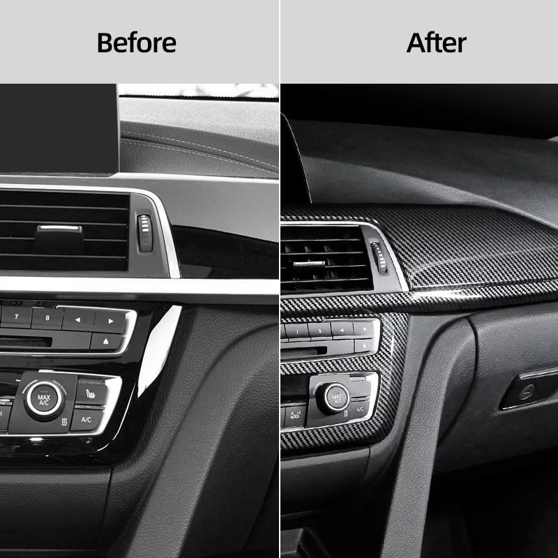 ABS салон автомобиля из углеродного волокна на приборной панели декоративная полоса наклейка для BMW F30 F32 F34 F36 3GT 3 4