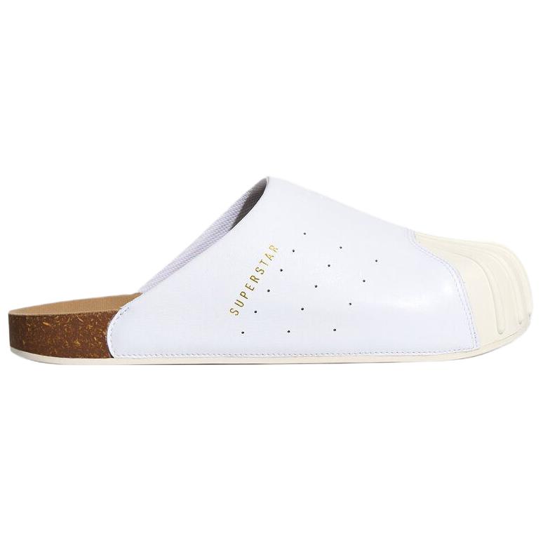 adidas Оригинальные тапочки Adimule с закрытым носком, унисекс, белые LC0412
