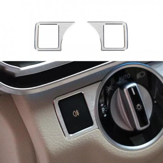 Headlight Switch Control Fit For Benz 2008-14 C-Class Cover Trim Silver Aluminum