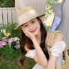 Женская летняя шляпа-канотье с плоским верхом в горошек для отдыха на море, пасторальная литературная и ретро шляпа-цилиндр