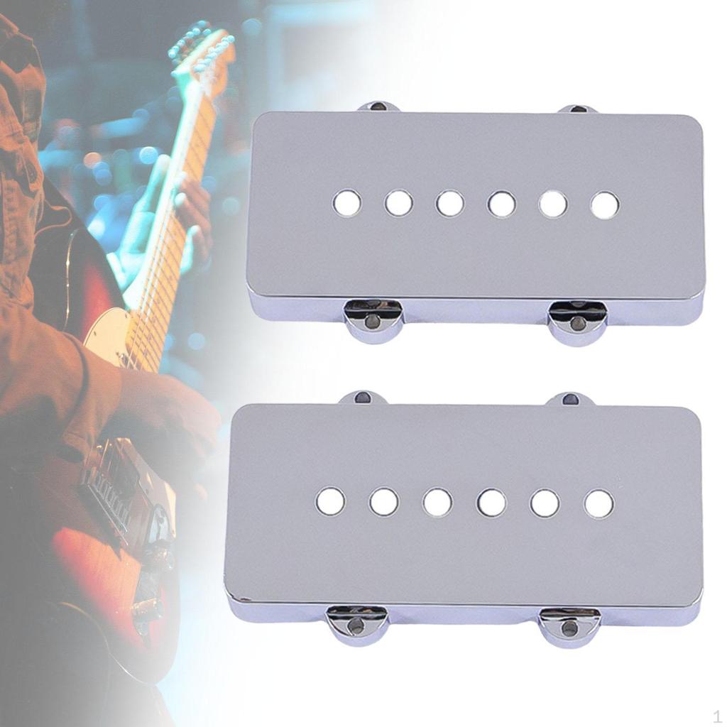 2 Pieces Guitar Pickup Cover 50mm/52mm Pole Spacing for Jazzmaster Guitars DIY Electric