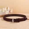 Fashion Women's Western Belt Vintage Black Leather Waist Belt for Pants Jeans with Sliver Alloy Buckle