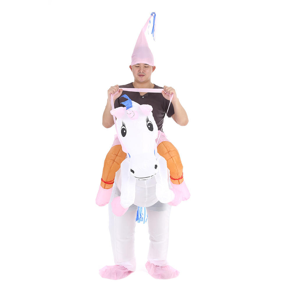 Cute Adult Inflatable Costume Suit Blow Up Fancy Dress Party Halloween Inflatable Pegasus Outfit Jumpsuit for Men Women
